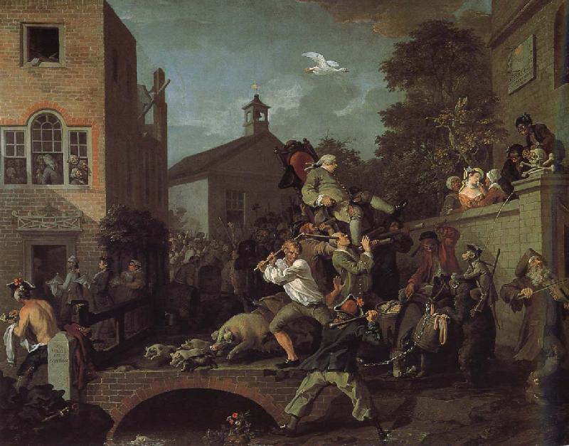 William Hogarth The auspices of the members of the election campaign